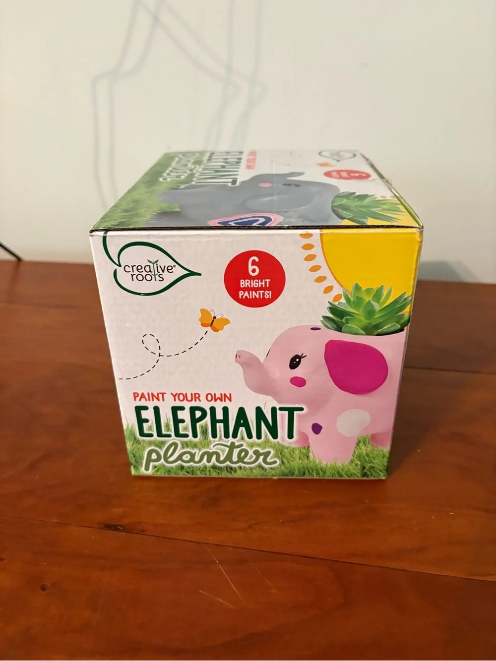 Creative Roots Paint Your Own Elephant Planter Ceramic Craft Kit NIB